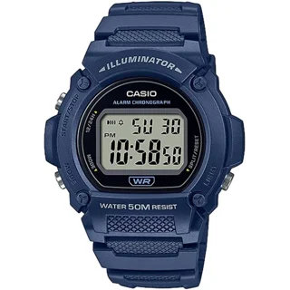 ساعت مچی Casio مدل W-219H-2A | بند رزینی سورمه ای،صفحه خاکستری، دیجیتال | اسپرت و مقاوم