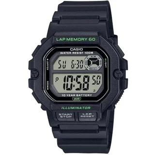 ساعت مچی Casio مدل WS-1400H-1A | بند رزینی مشکی،صفحه خاکستری، دیجیتال | اسپرت و مقاوم