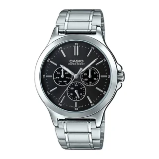 ساعت مچی مردانه کاسیو Casio MTP-V300D-1A | بند استیل، صفحه مشکی مینیمال و کلاسیک