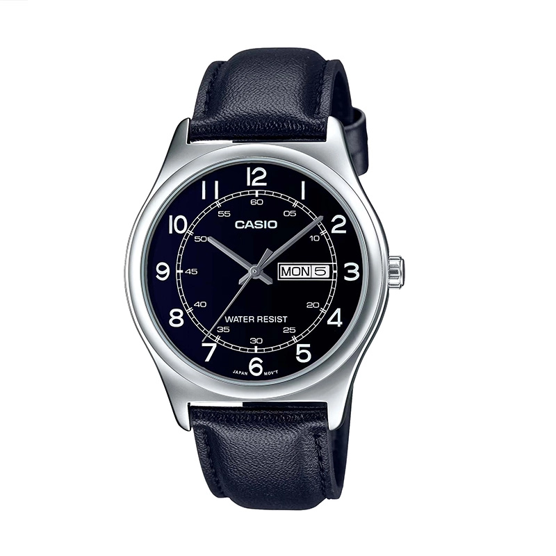 ساعت مچی مردانه کاسیو Casio MTP-V006L-1B2UDF | بند چرمی مشکی، صفحه مشکی کلاسیک و رسمی