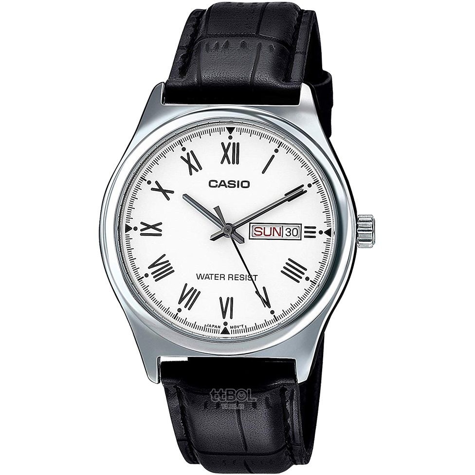 ساعت مچی مردانه کاسیو Casio MTP-V006L-7B | بند چرمی مشکی، صفحه سفید کلاسیک و رسمی