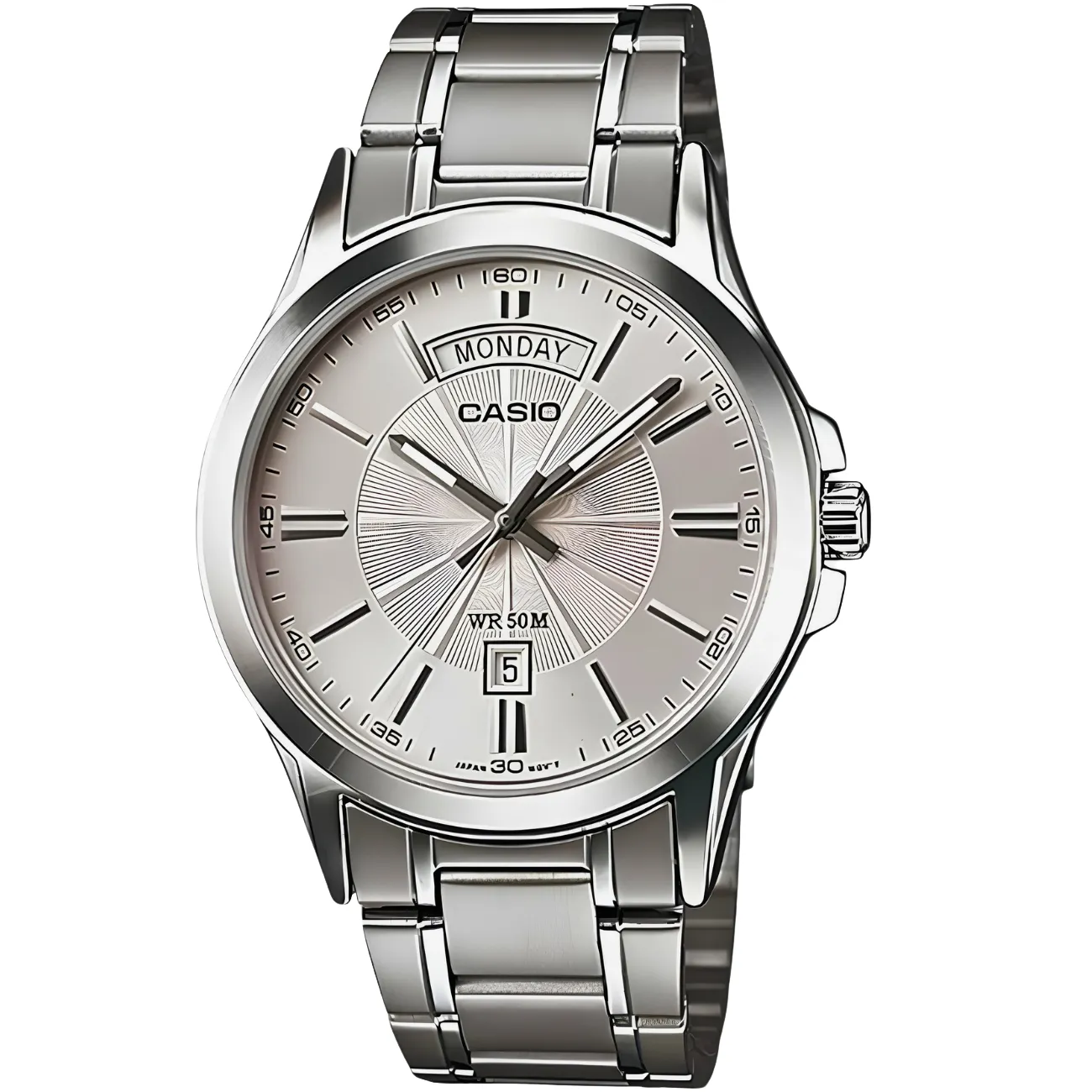 ساعت مچی مردانه Casio مدل MTP-1381D-7A | بند استیل نقره‌ای با صفحه سفید| کلاسیک