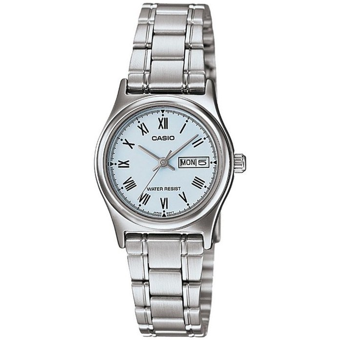 ساعت مچی زنانه Casio مدل LTP-V006D-2B | بند استیل نقره ای و صفحه آبی  | کلاسیک