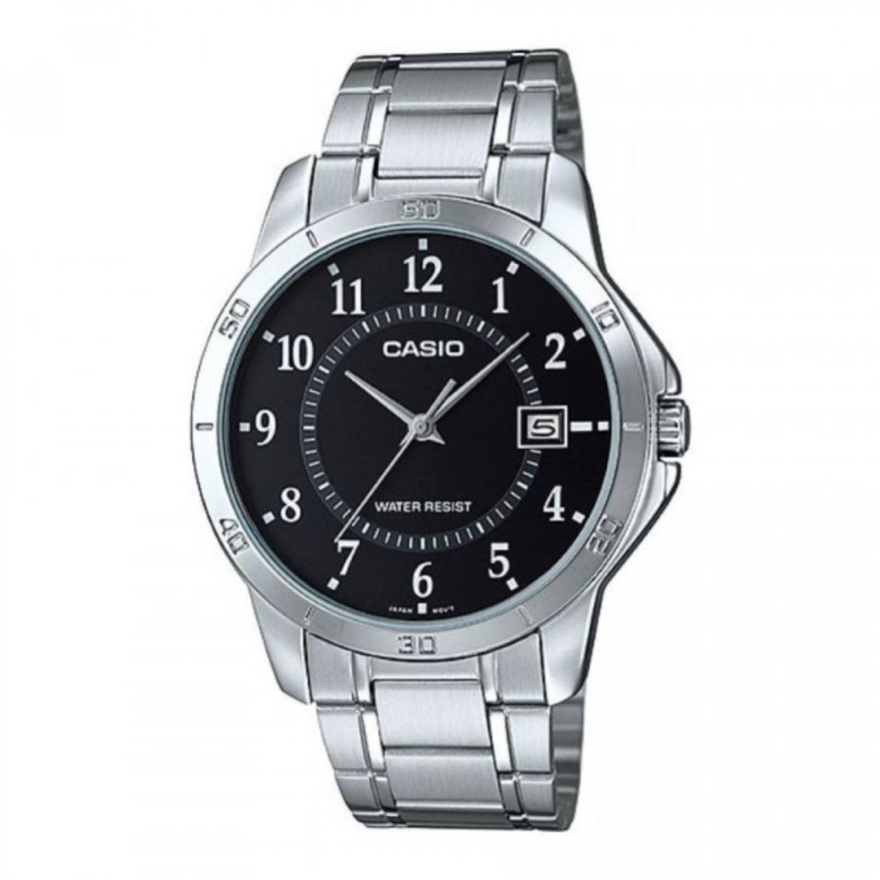 ساعت مچی مردانه Casio مدل MTP-V004D-1BUDF | بند استیل نقره‌ای و صفحه مشکی کلاسیک