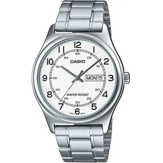 ساعت مچی مردانه کاسیو Casio MTP-V006D-7B2 | بند استیل نقرهای، صفحه سفید کلاسیک و رسمی