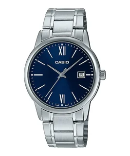 ساعت مچی مردانه کاسیو Casio MTP-V002d-2B3 | بند استیل نقرهای، صفحه آبی کلاسیک و رسمی