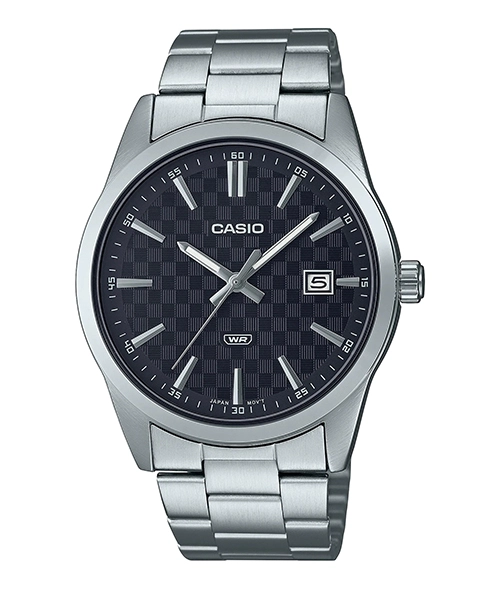 ساعت مچی مردانه Casio مدل MTP-VD03D-1AUDF | بند استیل نقره‌ای با صفحه مشکی کلاسیک