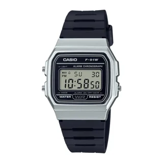 ساعت مچی Casio مدل F-91WM-7ADF | بند رزینی مشکی و صفحه دیجیتال مشکی، قاب سفید