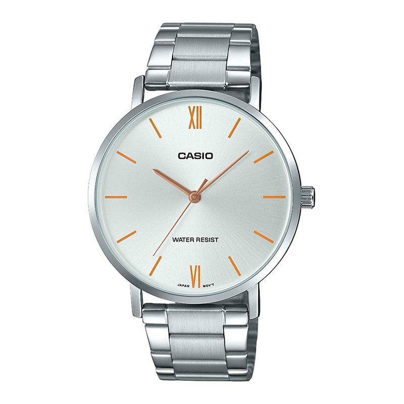 ساعت مچی مردانه Casio مدل MTP-VT01D-7B | بند استیل با صفحه سفید کلاسیک