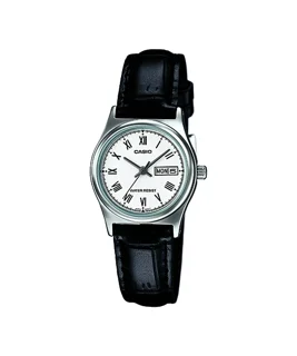 ساعت مچی زنانه Casio مدل LTP-V006L-7B | بند چرم طبیعی و صفحه سفید | کلاسیک