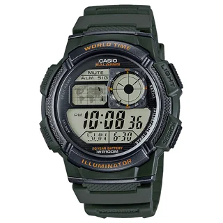 ساعت مچی مردانه Casio مدل AE-1000W-3A | بند رزینی سبز ،دیجیتال | اسپرت و مقاوم