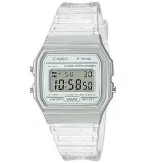 ساعت مچی Casio مدل F-91WS-7D | بند رزینی شفاف و صفحه دیجیتال